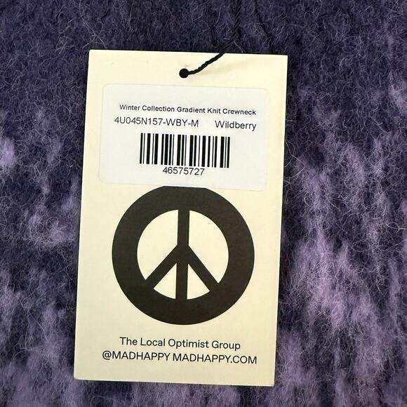 Madhappy Unisex Purple Sweater Soft Knit Gradient Yin Yang Llama fiber Size Med - Picture 7 of 11